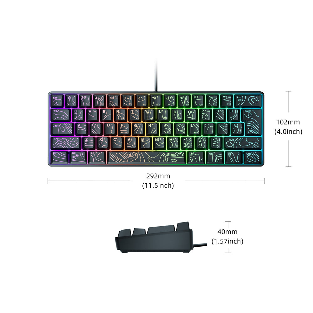 G61 Portable Contoured keycaps RGB Mini Keyboard