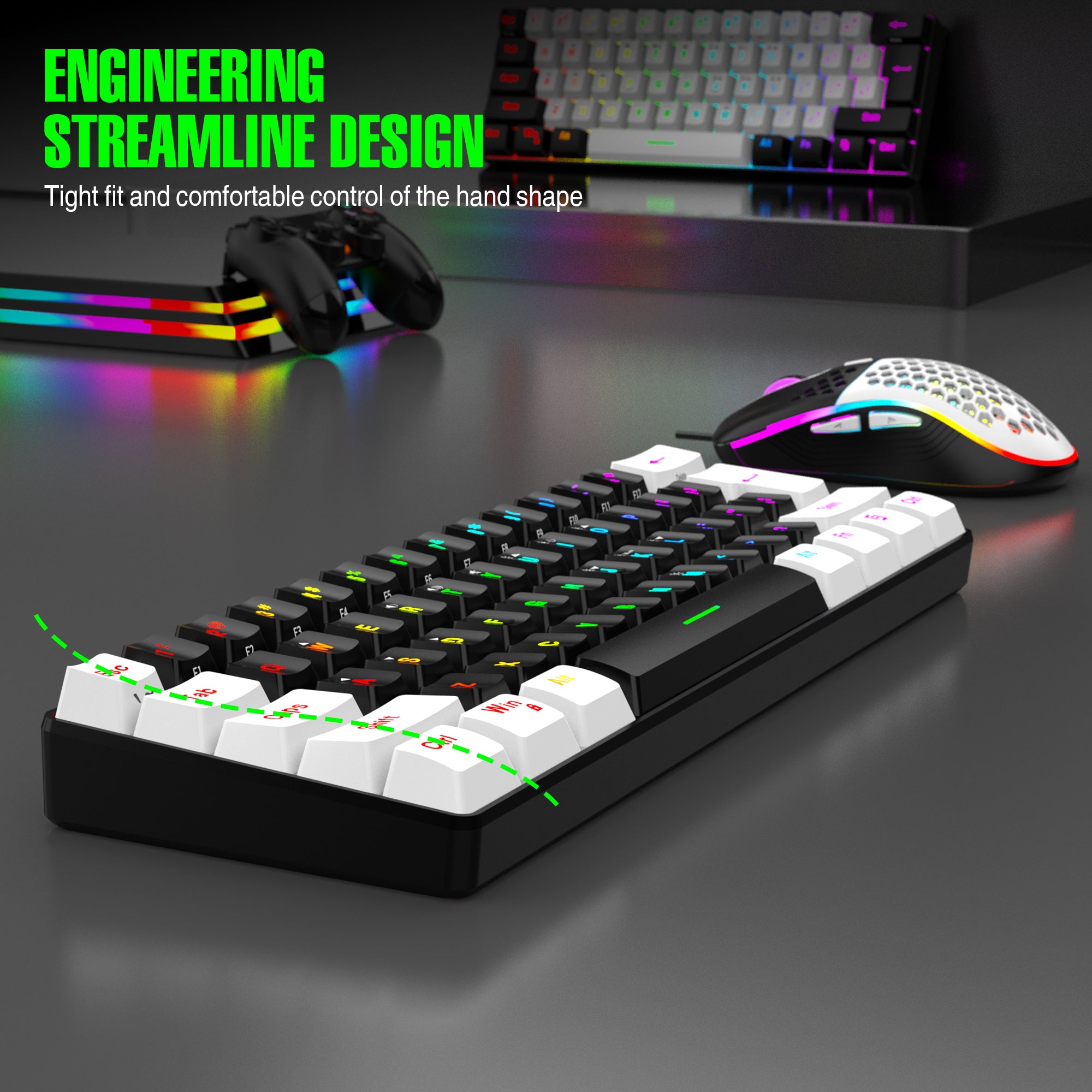 60% RGB Backlit Gaming Keyboard & 6400DPI Mouse Combo