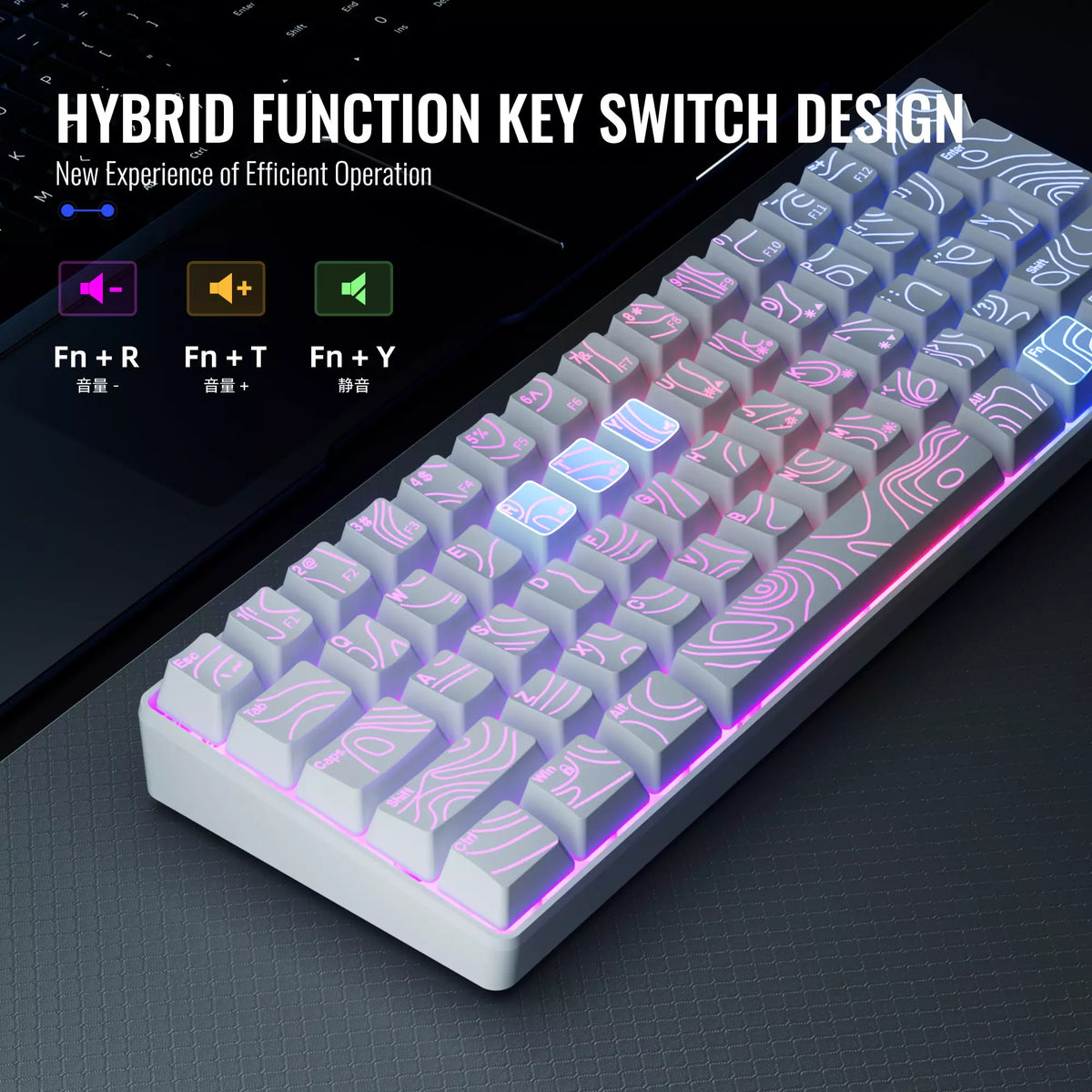 G61 Portable Contoured keycaps RGB Mini Keyboard