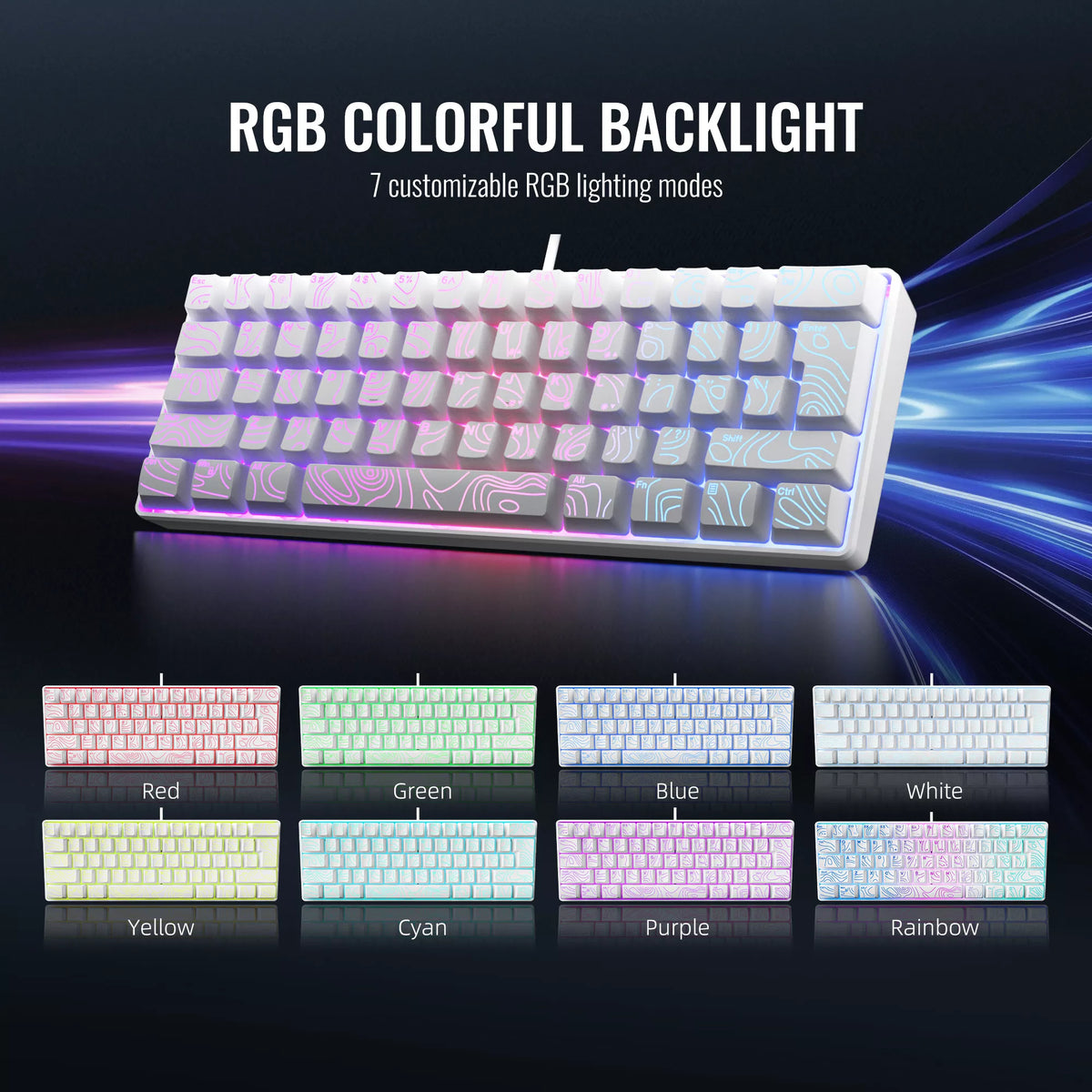 G61 Portable Contoured keycaps RGB Mini Keyboard