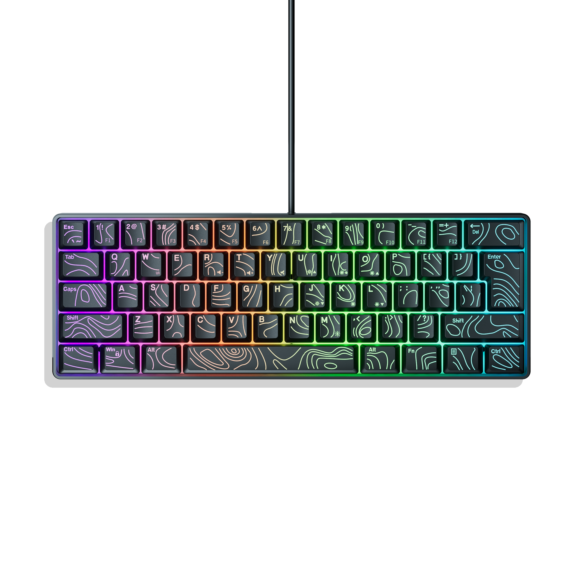 G61 Portable Contoured keycaps RGB Mini Keyboard