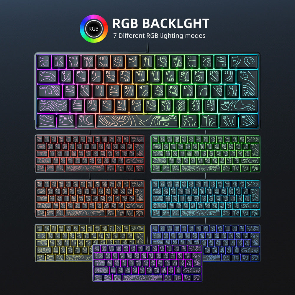 G61 Portable Contoured keycaps RGB Mini Keyboard