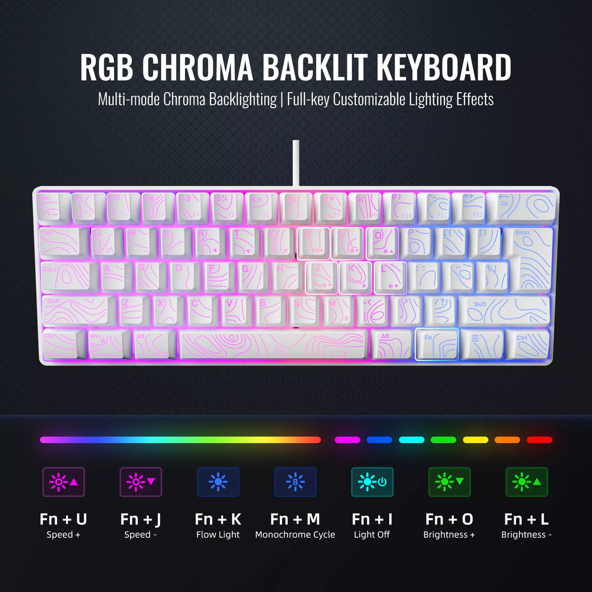 G61 Portable Contoured keycaps RGB Mini Keyboard