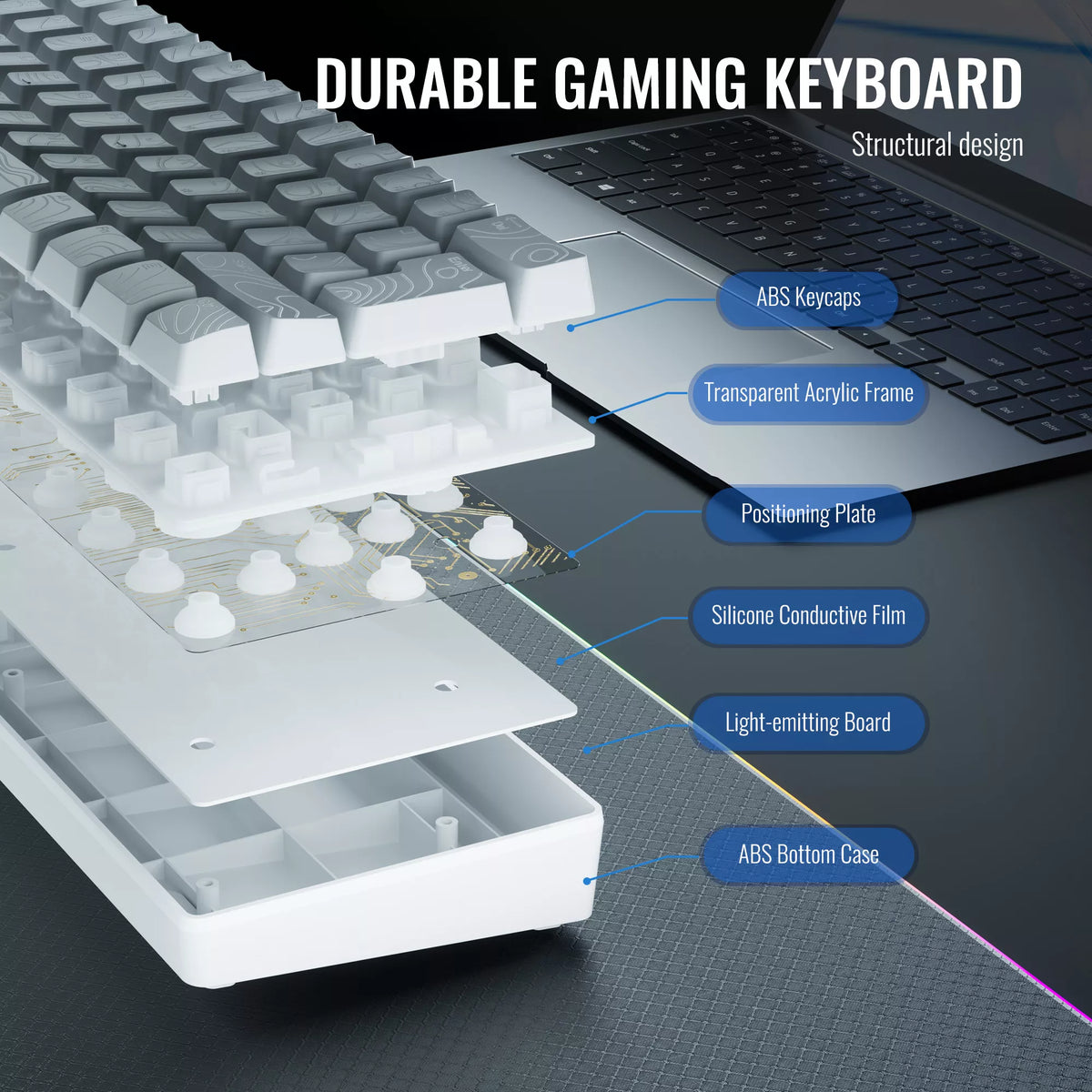 G61 Portable Contoured keycaps RGB Mini Keyboard