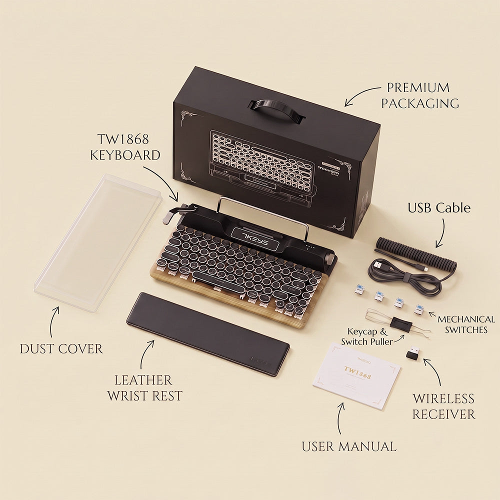 TW1868 Retro Typewriter Keyboard