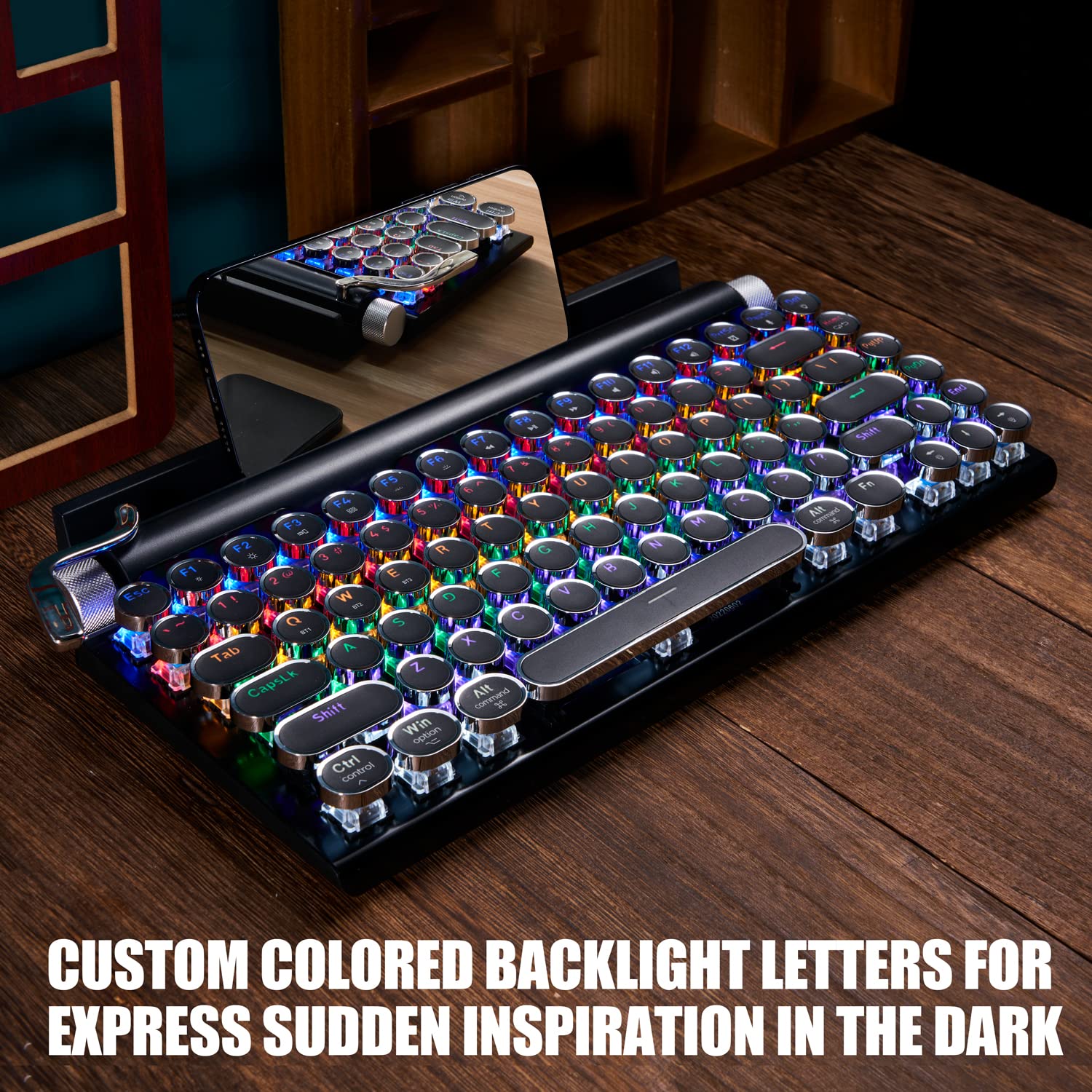 TW1867 Retro typewriter keyboard black
