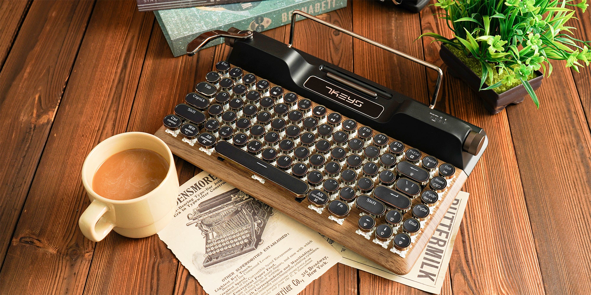 7KEYS® Retro Typewriter Keyboard